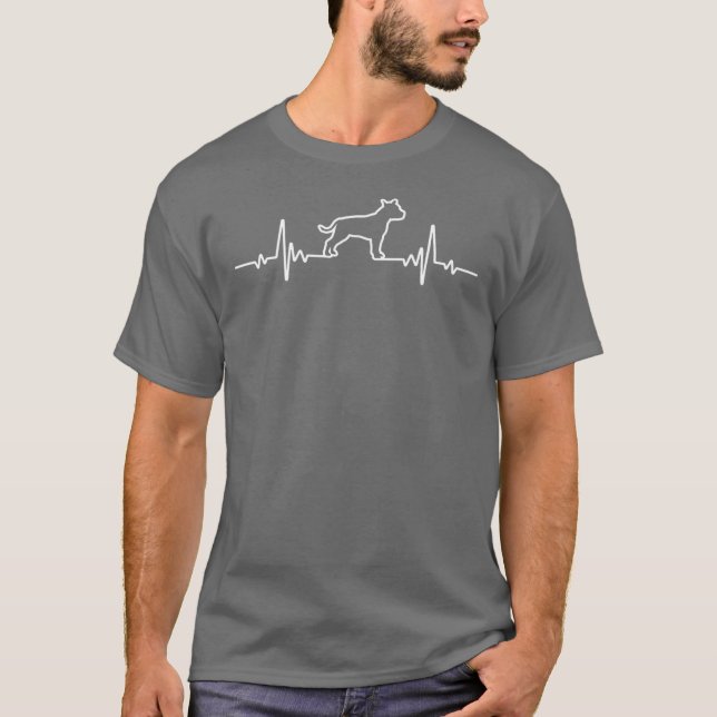 Minimalist Heartbeat American Staffordshireerrier  T-Shirt (Front)