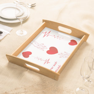 Minimalist Heartbeat and Hands Love Mug – Romantic Serving Tray
