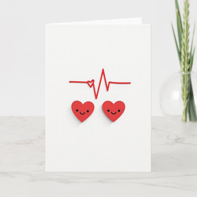 Minimalist Heartbeat Love Card (Front)