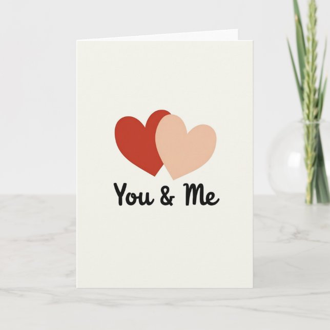 Minimalist Hearts For You And Me Card (Front)