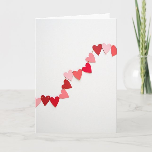 Minimalist Hearts Garland Card (Front)