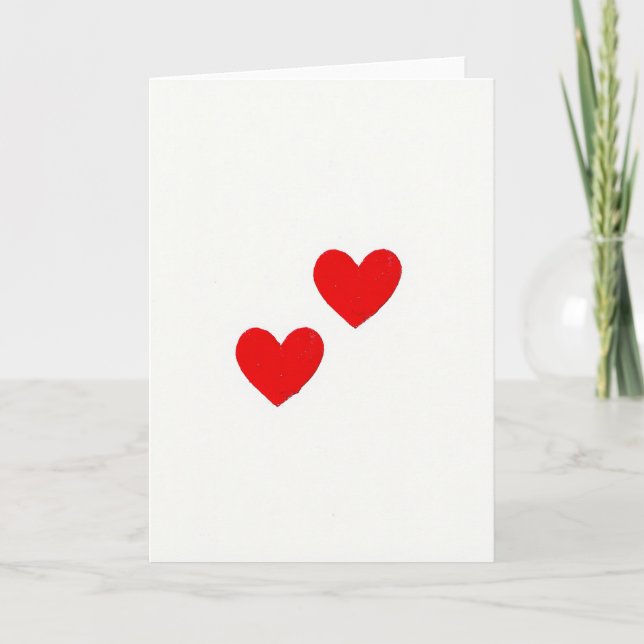 Minimalist Hearts Love Card (Front)