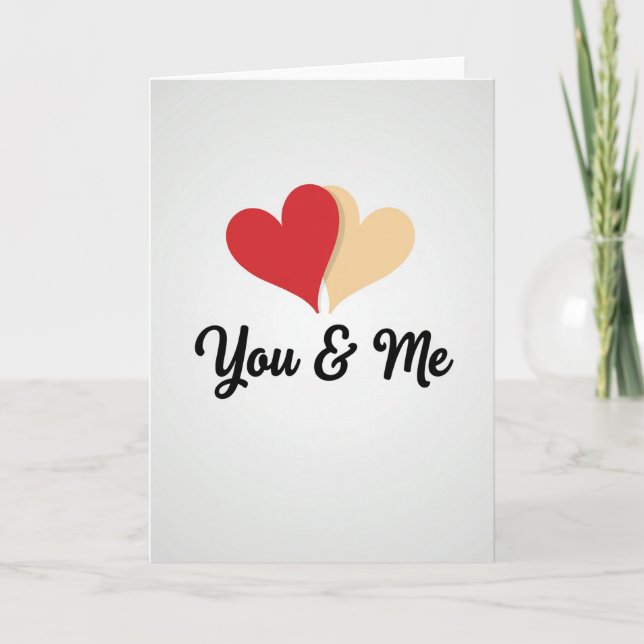 Minimalist Hearts You And Me Card (Front)