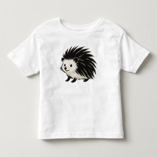 Minimalist Hedgehog – Black Ink Animal Design on  Toddler T-shirt