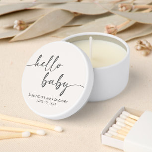 Minimalist Hello Baby Baby Shower Mini Candle Favors