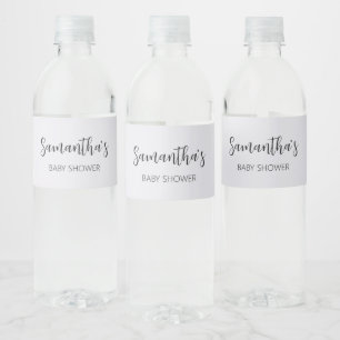 Minimalist Hello Baby Modern Baby Shower Water Bottle Label