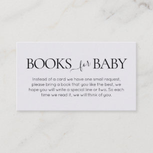 Minimalist Hello Baby Modern Books for Baby Enclosure Card