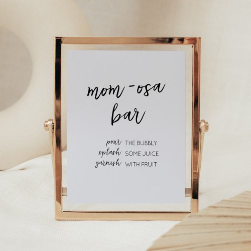 Minimalist Hello Baby Modern Mom Osa Bar Poster