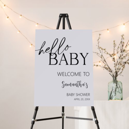 Minimalist Hello Baby Modern Welcome Sign