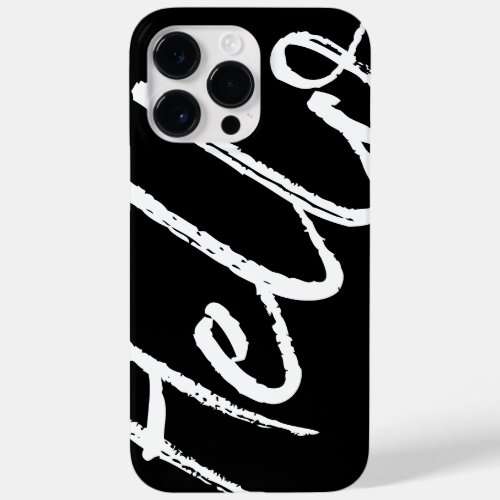 Minimalist Hello Black and White Modern Stylish Case_Mate iPhone 14 Pro Max Case