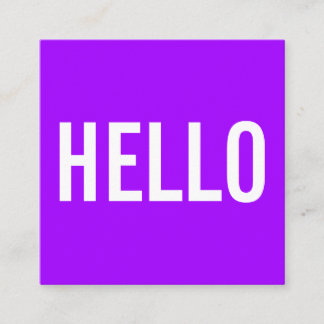 Minimalist Hello Business Cards