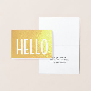 Minimalist Hello Simple Modern Glam Folded Note Foil Card