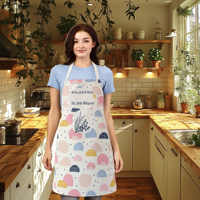 Minimalist Herb Whisperer Kitchen Customizable  Apron (Creator Uploaded)