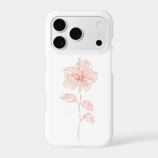 Minimalist Hibiscus Line Art iPhone Case