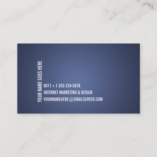 Customizable Minimalist 2 Impact Business Card Blue