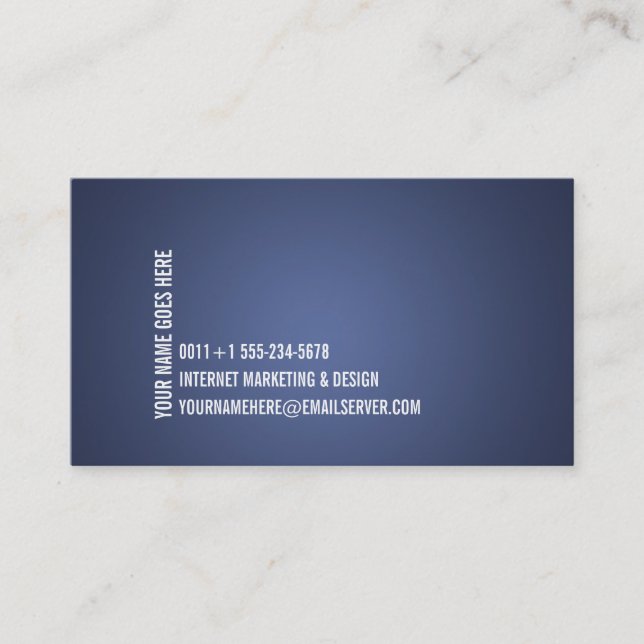 Minimalist High Impact Business Card Blue (Front)