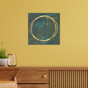Minimalist Hip Abstract Green Gold Foil Prints