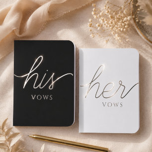 Minimalist His and Hers Wedding Vow Books