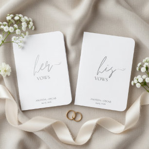 Minimalist His & Her Wedding   Elegant  Foil Vow Books