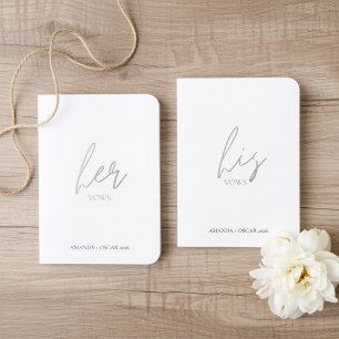 Minimalist His & Her Wedding   Elegant  Foil Vow Books