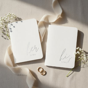 Minimalist His & Her Wedding    Elegant  Foil Vow Books