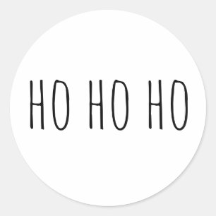 Minimalist Ho Ho Ho Christmas. Holiday Santa Claus Classic Round Sticker