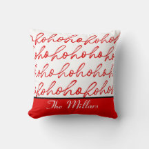 Minimalist Ho Ho Ho Text Red Holiday Pattern Xmas