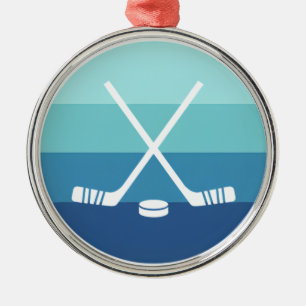 Minimalist Hockey Sticks Metal Ornament