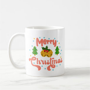 Minimalist Holiday Cheer Bright Festive Red Stars Coffee Mug