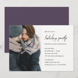 Minimalist Holiday Party Photo Invitation