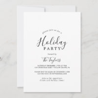 Minimalist Holiday Party Typography Invitation