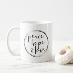 Minimalist • Holiday • PEACE HOPE LOVE Coffee Mug