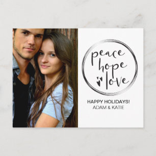 MINIMALIST   HOLIDAY   PEACE HOPE LOVE   PHOTO POSTCARD