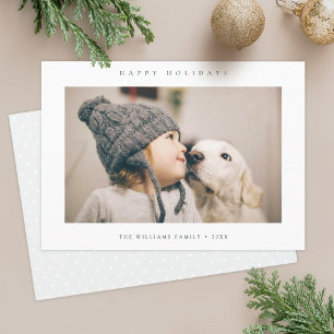 Minimalist Holiday Photo Card Template Light Gray