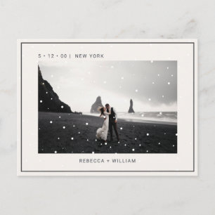 Minimalist Holiday Photo Wedding Save the Date Postcard