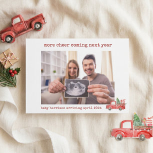 Minimalist Holiday Pregnancy Announcement Card