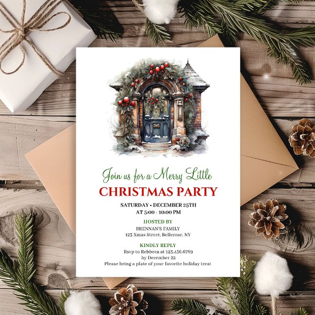 Minimalist Holiday scene Christmas party invite (Minimalist Holiday scene Christmas party invite

)