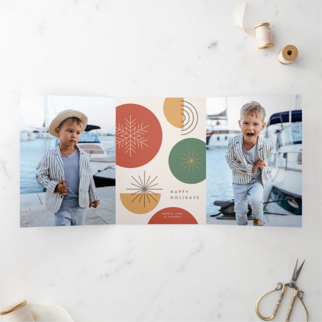 Minimalist Holiday - Simple Festive Cheer Tri-Fold Holiday Card (Inside)