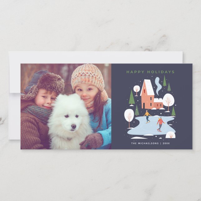 Minimalist Holiday Winter Scene Card (Front)