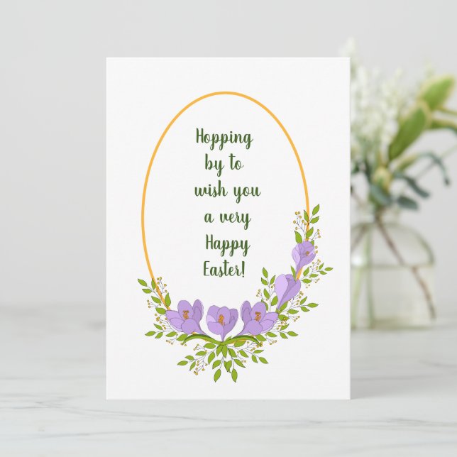 Minimalist  holiday wreaths  Crocus flowers Easter (Standing Front)