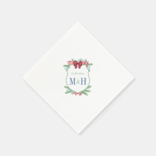 Minimalist Holidays Crest Christmas Wedding Shower Napkins