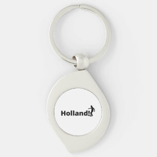 Minimalist Holland Silhouette Athletic Pride Keychain