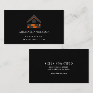 Minimalist Home Building Construction Luxe Busines Business Card