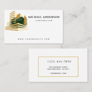 Minimalist Home Building Construction Luxe Busines Business Card