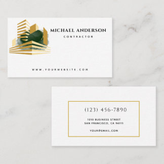 Minimalist Home Building Construction Luxe Busines Business Card