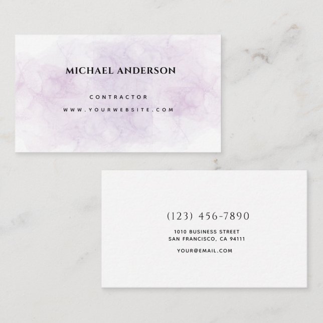 Minimalist Home Building Construction Luxe Busines Business Card (Front/Back)