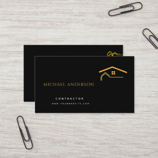Minimalist Home Building Construction Luxe Busines Business Card