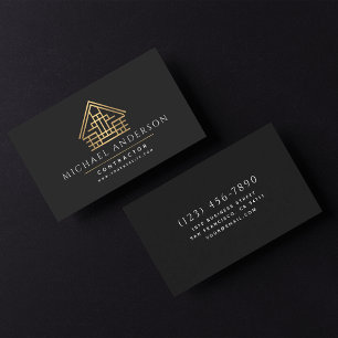 Minimalist Home Building Construction Luxe  Business Card