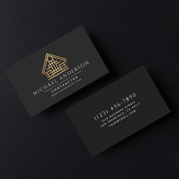 Minimalist Home Building Construction Luxe  Business Card by ThePaperieGarden at Zazzle