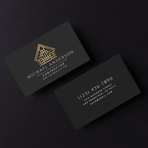 Customizable Minimalist Home Building Construction Luxe  Business Card